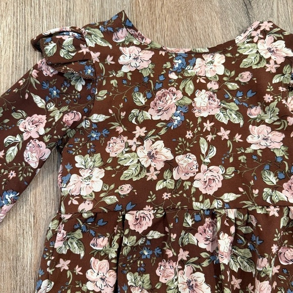 Bailey’s Blossom Romper Baby Girl 18-24 Mo Brown Floral Ruffle Fall Autumn Girly - Picture 2 of 6